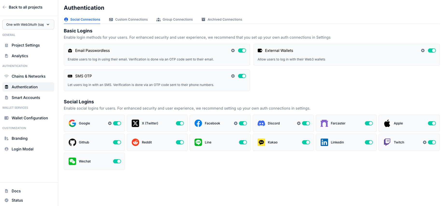 Toggle Twitch Connection on Dashboard